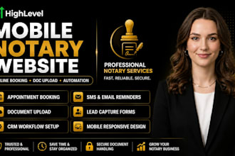 gohighlevel mobile notary website ghl online notary booking and document upload