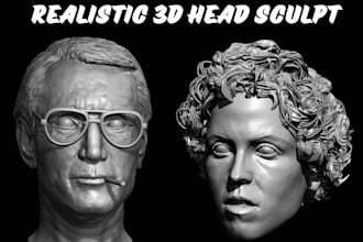 custom 3d head bust face sculpt 3d head model figurine portrait for 3d printing