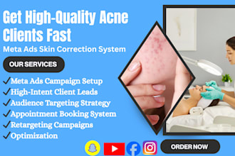 get high quality acne treatment  skincare dermatology clients using meta ads