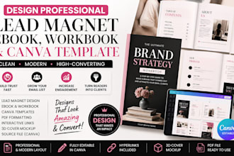 design professional lead magnet freebie ebook workbook pdf design canva template