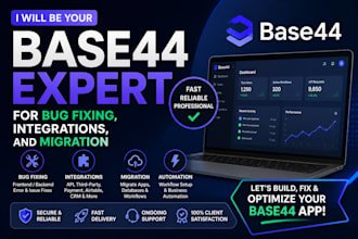 be your base44 expert for bug fixing, integrations, and migration