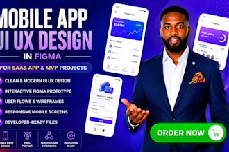 design clean mobile app UI UX in figma for saas app and mvp projects