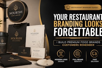 design restaurant cafe logo and complete visual brand identity