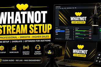 setup whatnot obs stream with overlays for profesional auction sellers