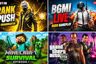 design viral gaming youtube thumbnails