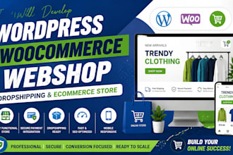 develop a wordpress woocommerce webshop dropshipping and ecommerce store