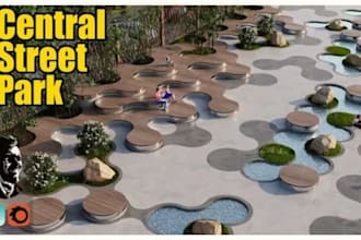 do 3d rendering for landscape of park, garden, yard, factory