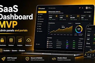 develop a modern saas admin dashboard