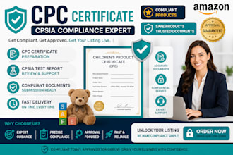 provide cpsia compliant CPC certificate for amazon and US products