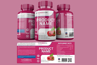 design peptide vial label, sarms label, supplement and cbd hemp label