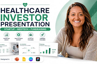 design healthcare fundraising presentation, medtech investor slides, startup PPT