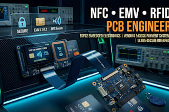 design nfc emv contactless card reader pcb for esp32 vending machines
