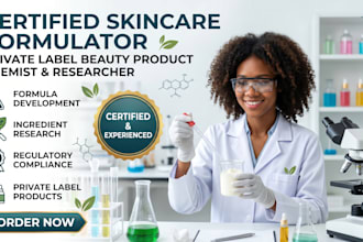 research and formulate professional skincare product, cosmetic formulation start