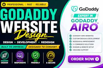 develop godaddy website design godaddy website development redesign godaddy airo