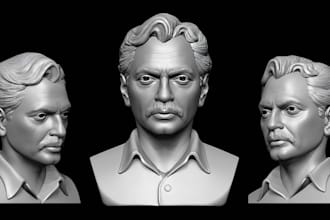 create custom realistic 3d head bust sculpture 3d face likeness for 3d printing