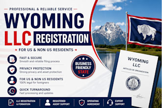 register wyoming llc for US and non US resident, llc formation fast
