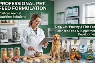 professional pet and livestock feed formulation by animal nutrition expert