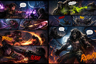 create cinematic comic book storyboards, sequential art, and graphic novel pages