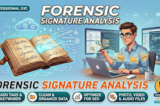 do forensic signature analysis, forgery detection, and provide a formal report