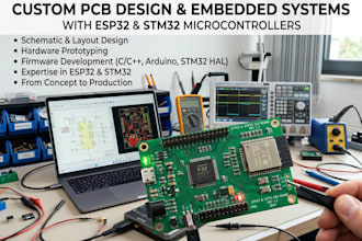 develop custom pcb design and embedded systems with esp32 and stm32