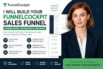 build funnel cockpit sales funnel, landing page and automation