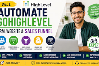 automate gohighlevel CRM build gohighlevel website and sales funnel