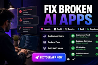 deploy lovable app fix replit web app base44 expert google studio bolt supabase