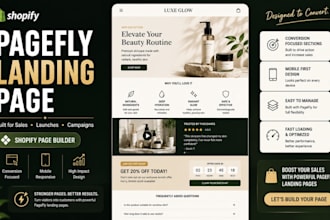 design shopify landing page with pagefly for product campaigns