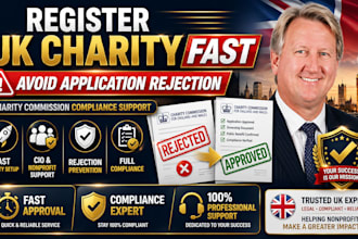 register your UK charity fast and avoid uk charity application rejection