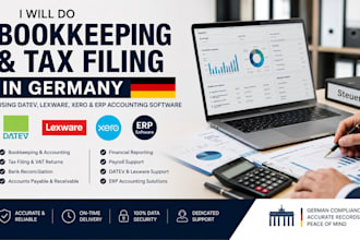 do bookkeeping and tax filing in germany using datev, lexware, xero and erp