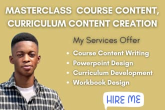 create masterclass course content and online course curriculum content creation