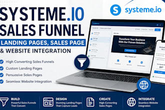 do systeme io sales funnel, landing pages, sales page and website intergration