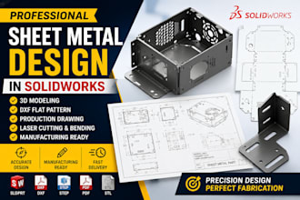 design sheet metal parts for laser cutting fabrication and solidworks drawings