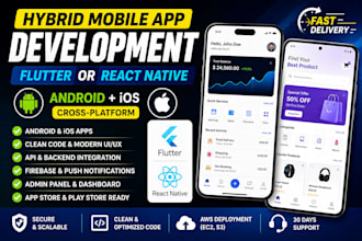 develop a hybrid mobile app using flutter or react native