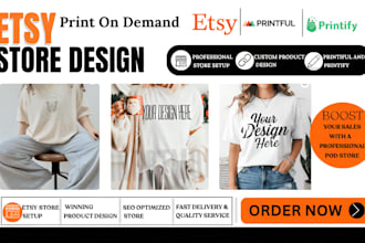 set up your etsy print on demand store with printify, printful, etsy SEO listing
