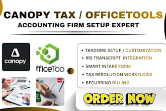 setup and configure canopy tax officetools CRM client portal billing automation