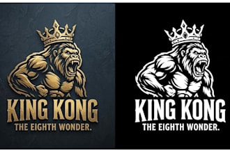 create a modern king kong logo t shirt  design