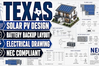 do solar pv design battery backup layout electrical drawing texas nec compliant