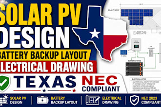solar pv design battery backup layout electrical drawing texas nec compliant