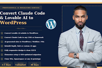 migrate claude code, lovable ai project to wordpress, webflow or any cms