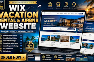 create wix vacation rental airbnb hotel booking website design