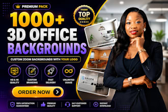 design custom virtual, zoom and google meet background with your logo