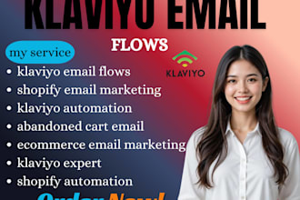 set up high converting  klaviyo email marketing flows shopify automation pop up