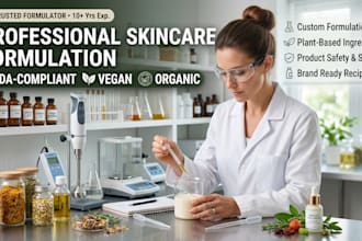 custom cosmetic formulation, product branding consultation, multiple formula exp