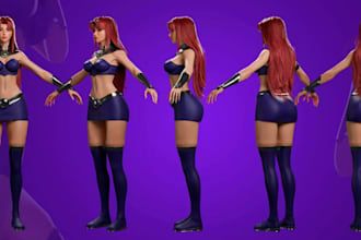 custom 3d stylized character,daz3d human model,morph target,pin up,vr avatar,cc5