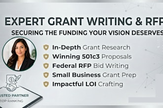 do grant writing, grant research, and grant proposal for 501c3