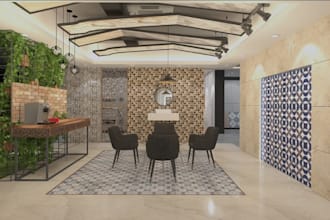 design 3d faucet, granite and ceramic tile showroom