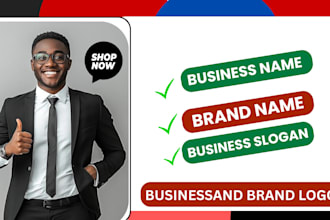 brand name, company name, slogan name, business name