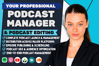 be your end to end podcast manager, podcast management podcast virtual assistant