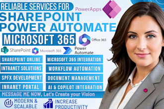 build sharepoint online intranet, powerapps, power automate and spfx solutions